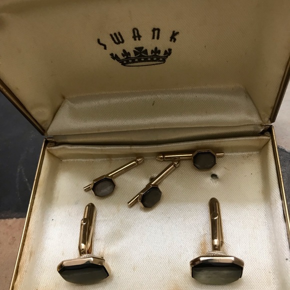 VTG Swank 5 piece MOP cuff link set - Picture 2 of 5